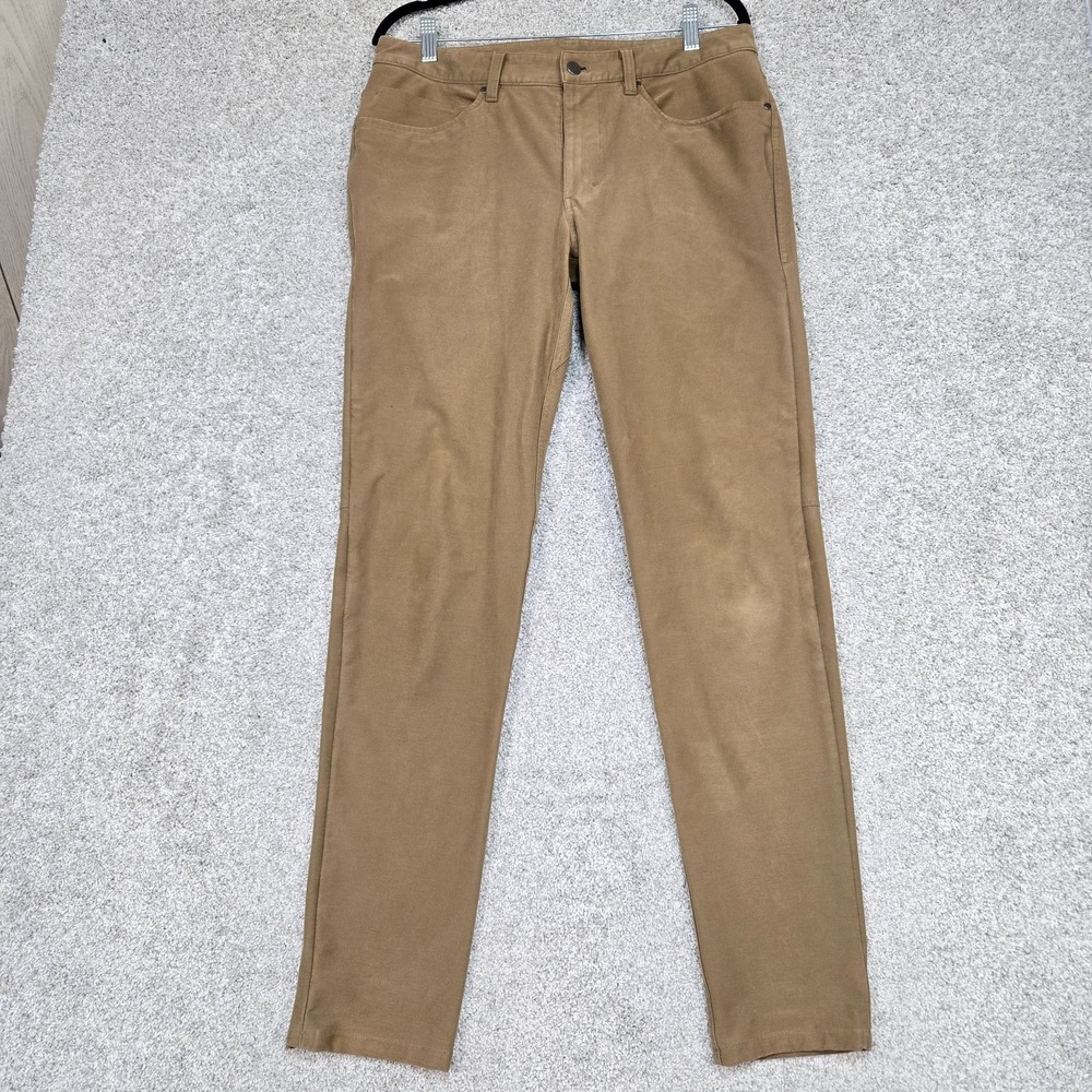 Lululemon ABC Classic Fit 5 Pocket Pant Utilitech Mens 32x33 Brown‎ canvas